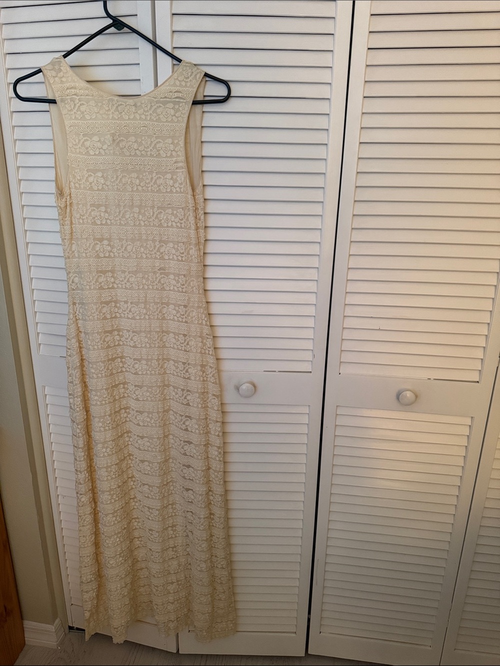 NWT $98 Max Studio / Max Edition Ivory Lace Sleeveless Maxi Dress, Medium - Picture 4 of 8